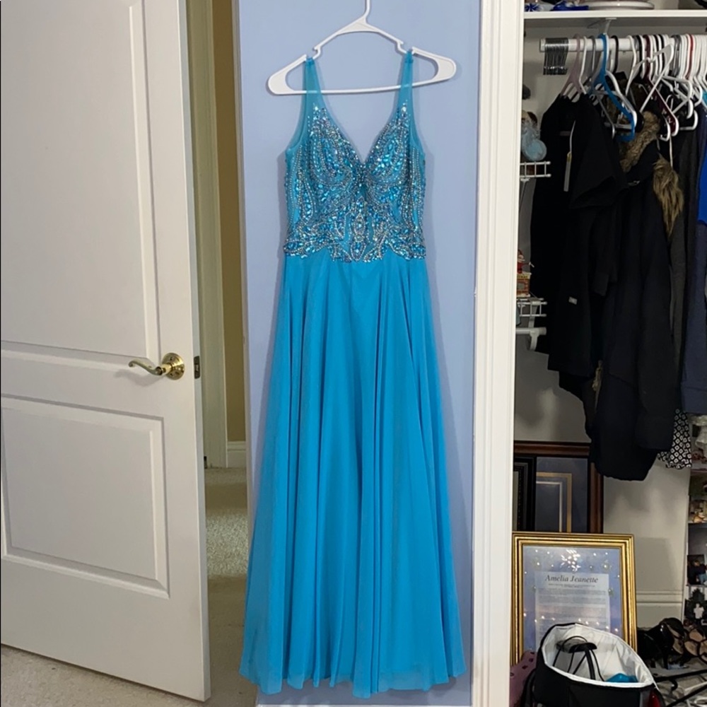light blue prom dress